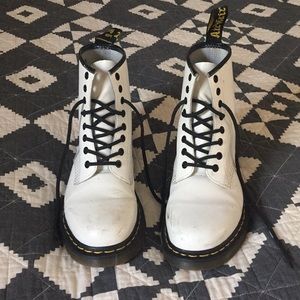 White Dr. Marten Combat boots